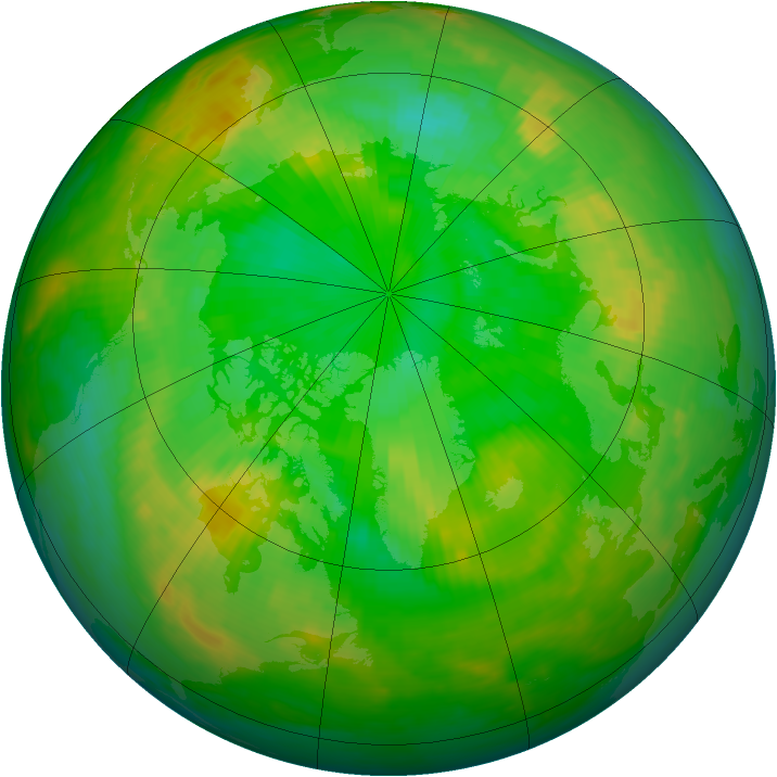 Arctic ozone map for 24 June 1992